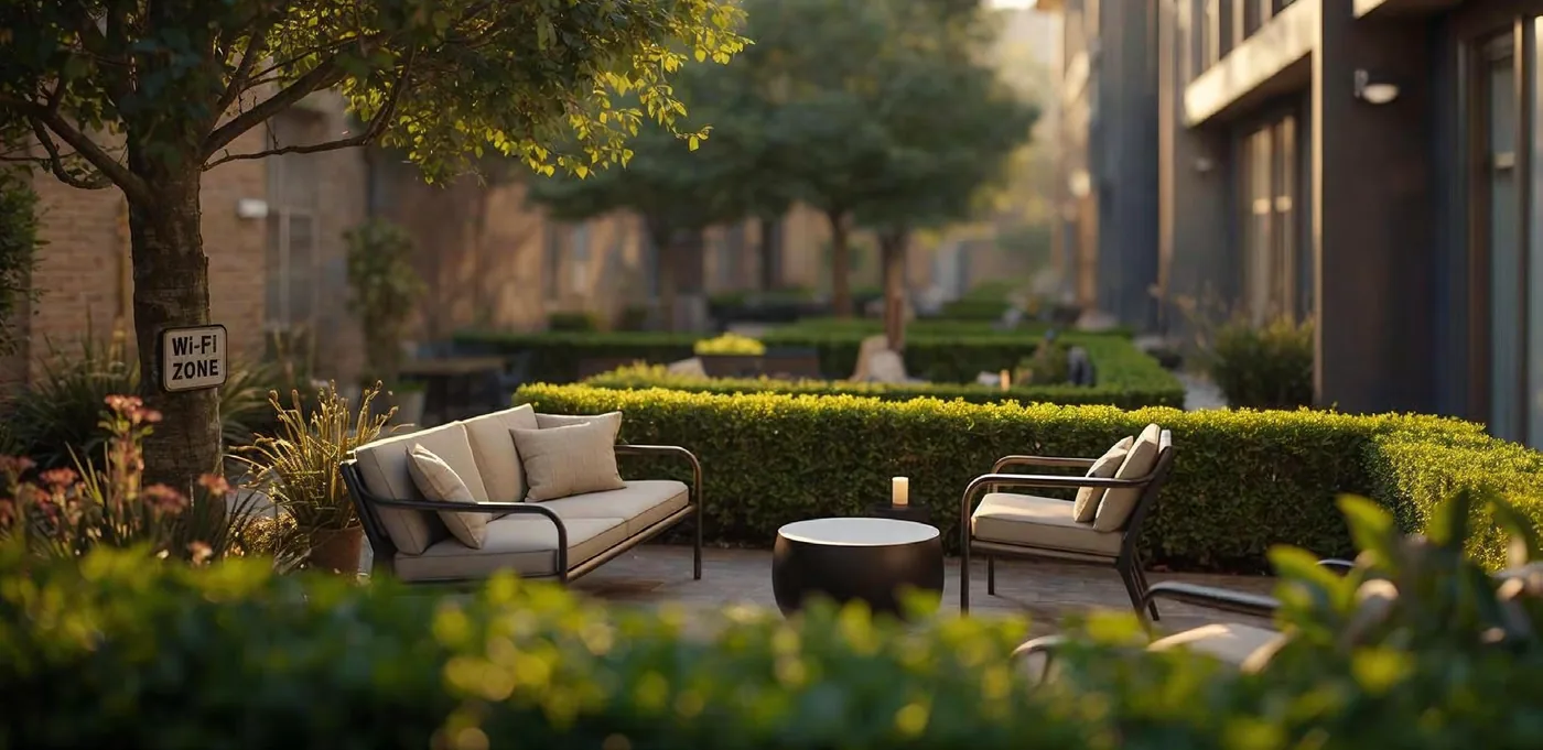 Elegant clubhouse landscape setting at Peerage Residence