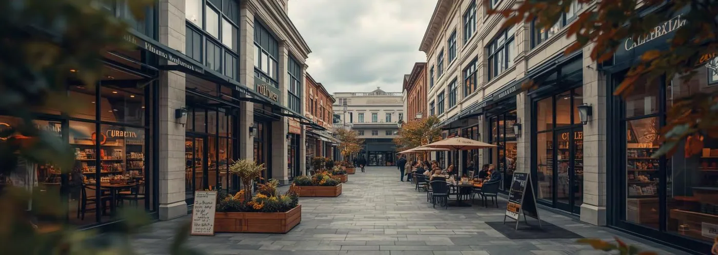 Restaurants and cafes promenade at Peerage Residence